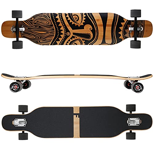 FunTomia Longboard con 3 gradini Flex Drop Through Cruiser tavola completa Mach1 Speed cuscinetti a sfera T Tool : Sport e tempo libero