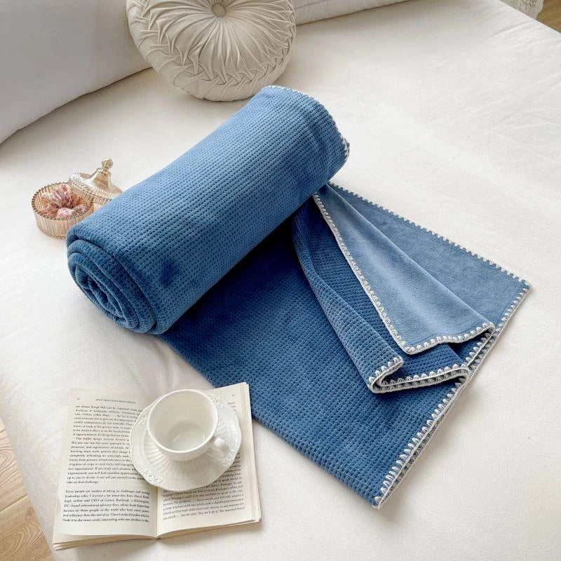 Waffle Milk Velvet Multifunctional Composite Blanket