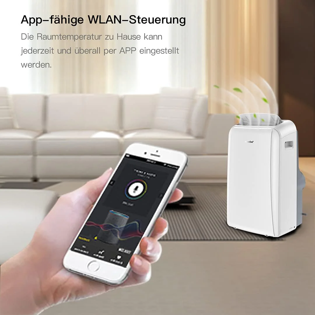 Comfee Mobiles Klimagert Easy Cool 2.0, 7000 BTU 2,0kW, Kühlen&Ventilieren&Entfeuchten, Raumgre bis 68m(25㎡), APP-Steuerung/Alexa/Google Home/IFTTT, Mobile Klimaanlage mit Abluftschlauch