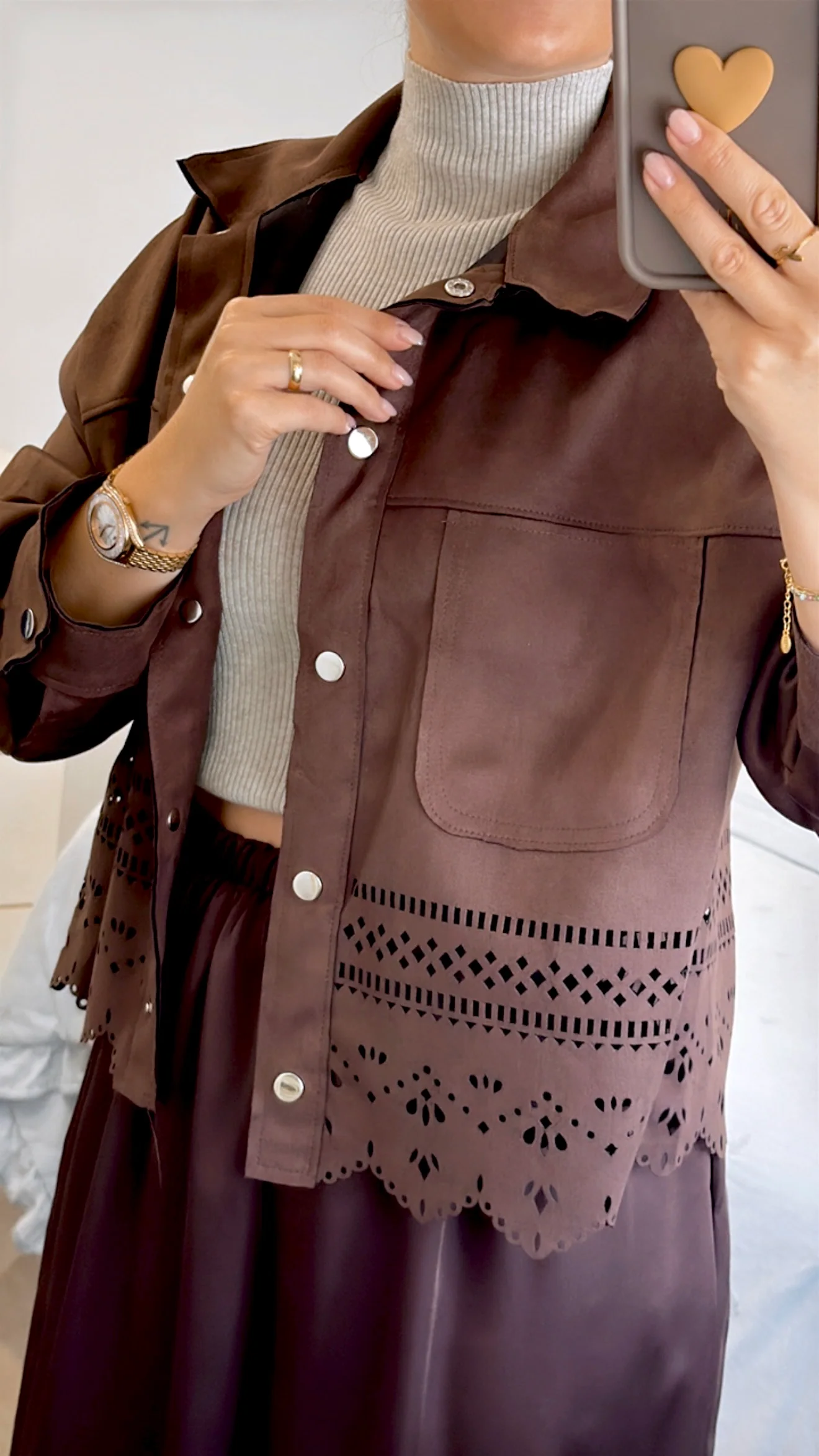 CHAQUETA TROQUELADA ANTE