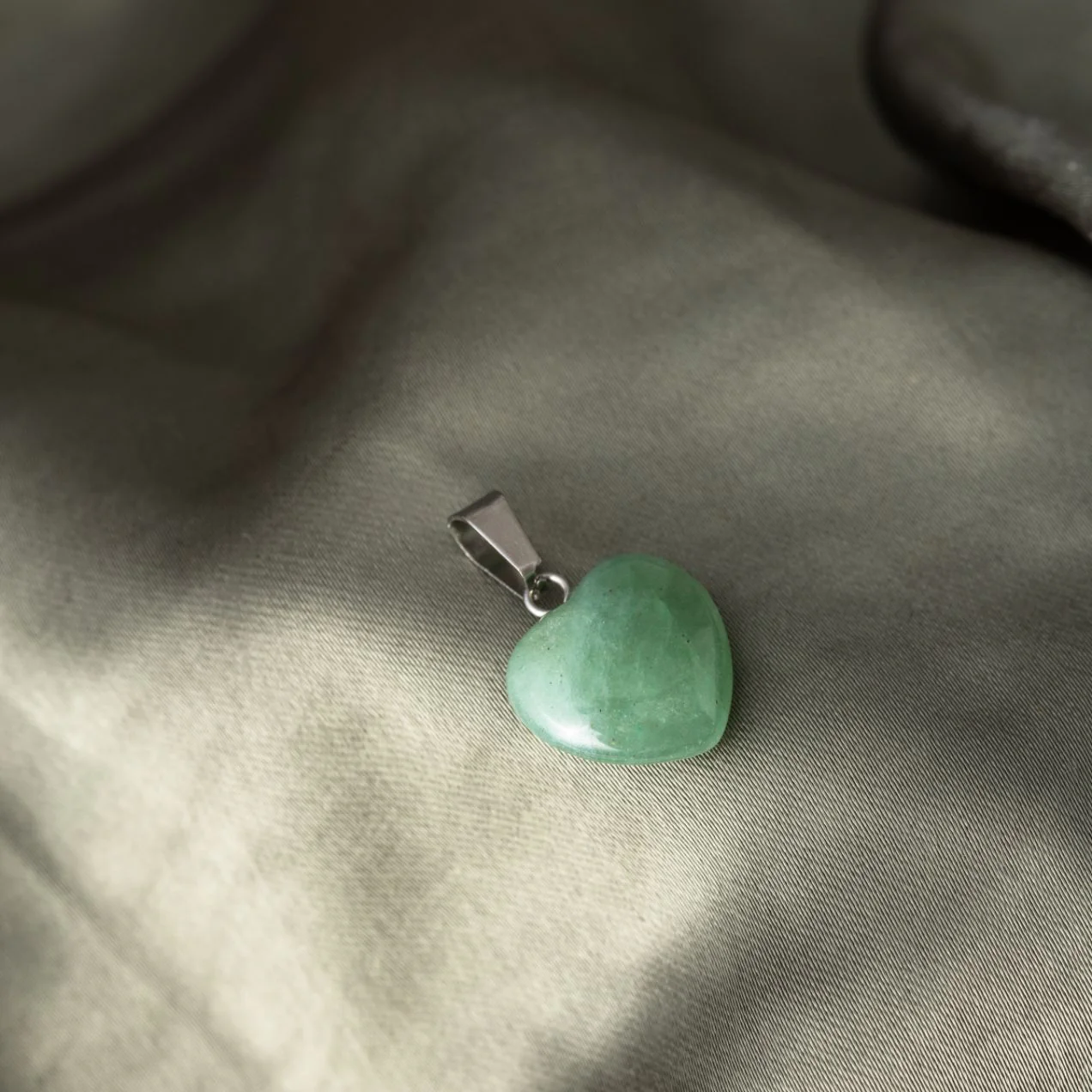 Hanger Edelsteen Hart - Geslepen Hartje Groene Aventurijn - Creativiteit