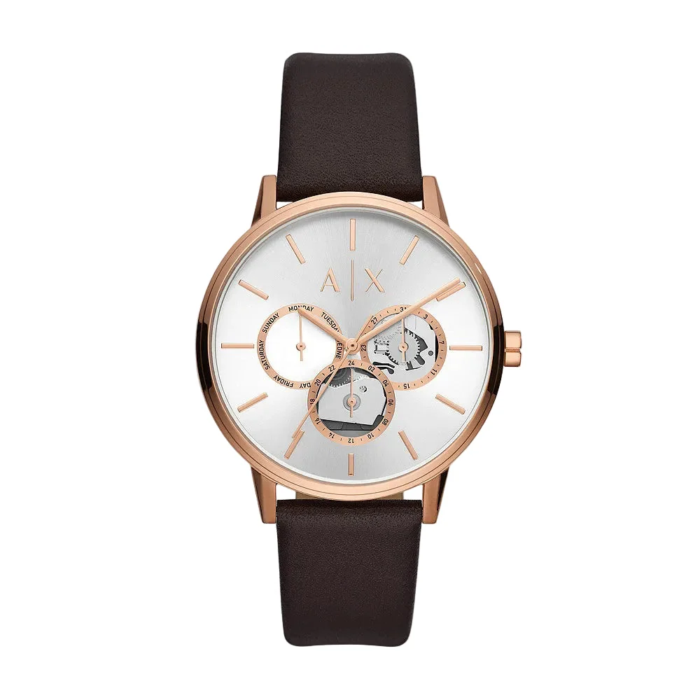 Armani Exchange Cayde Multifunction Brown Leather Men's Watch - AX2756