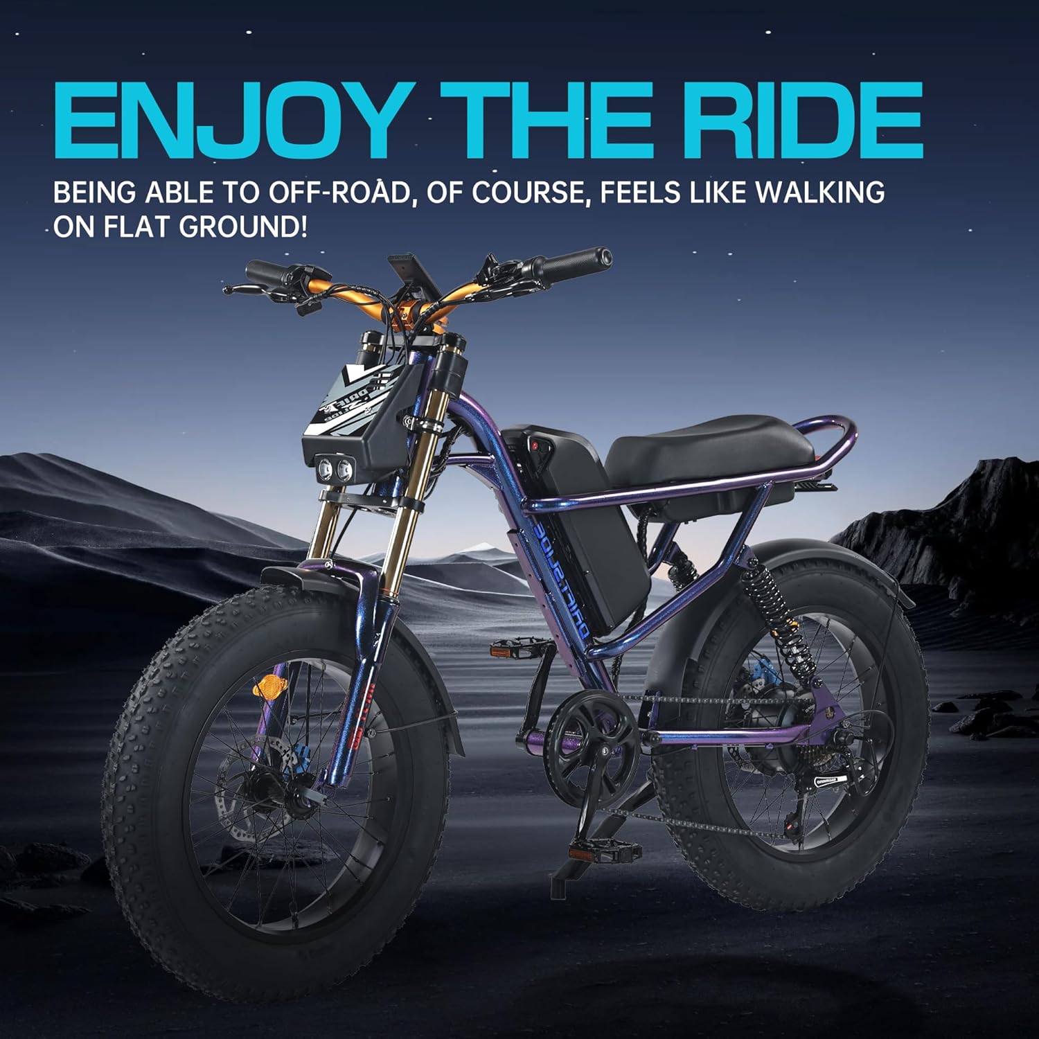 DRIFT.SLIDE 1500W Peak Power Electric Bike for Adults, 28 MPH 60 Miles Electric Moped Style Bike with Off-Road Dual Headlights and Electroplating Process（IM-J1 Pro）