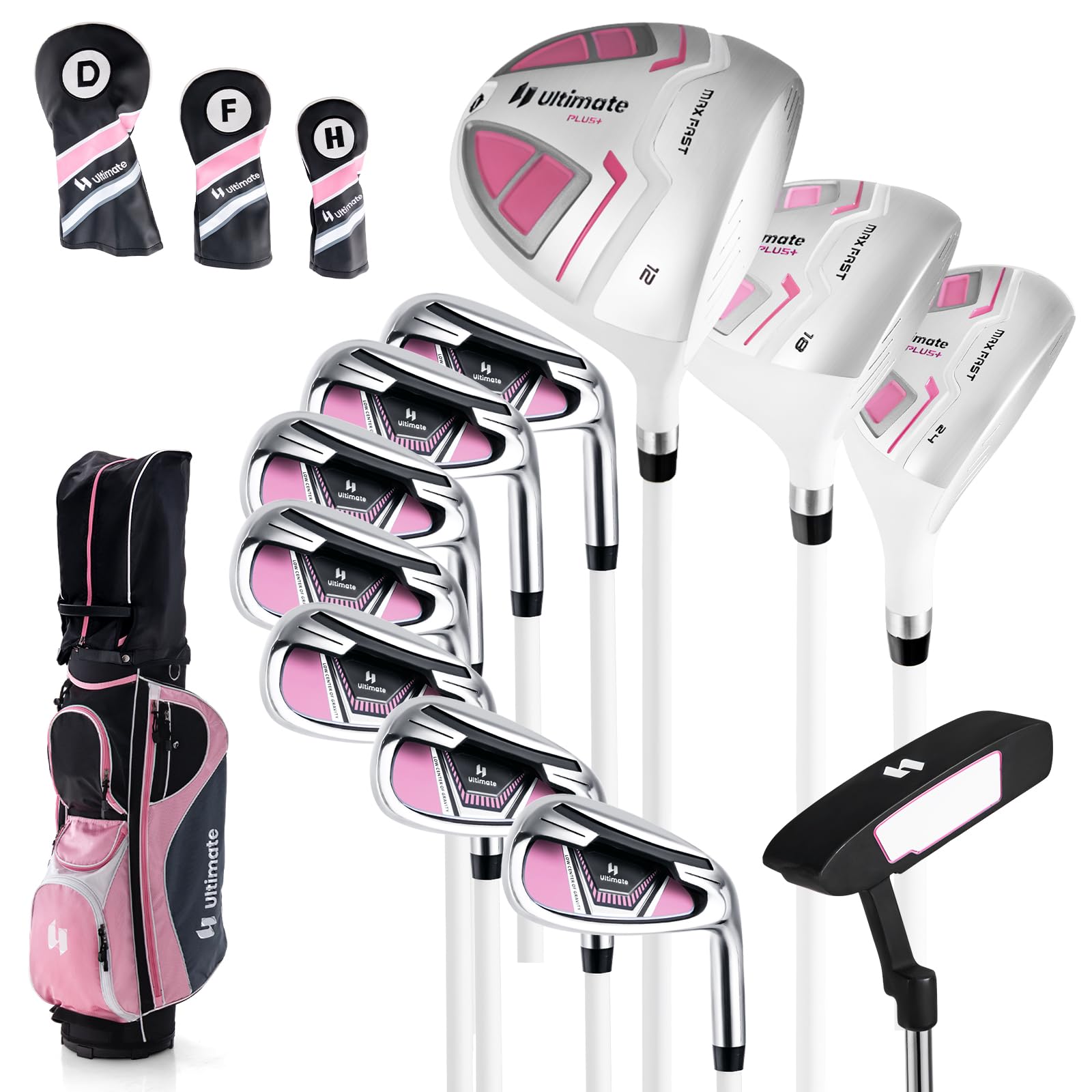 Complete Golf Club Set for Women, 11 PCS Right Handed Golf Clubs with 460CC