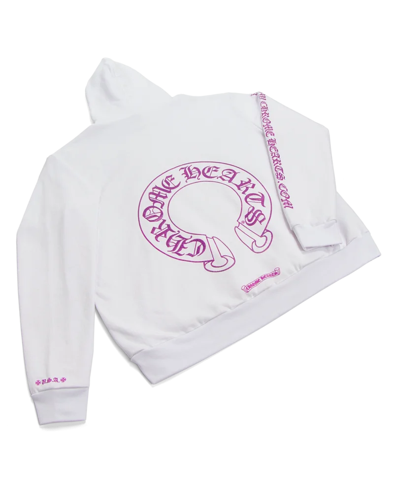 Chrome Hearts Purple Glitter Hoodie White