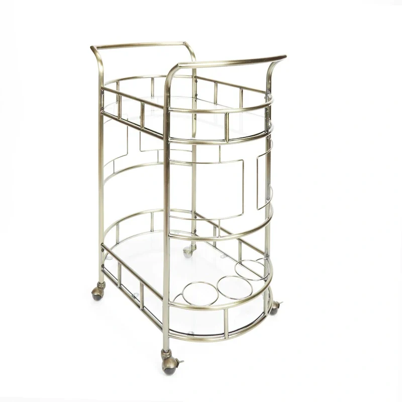 Silverwood Sinclair Antique Gold 2-Tier Serving Cart