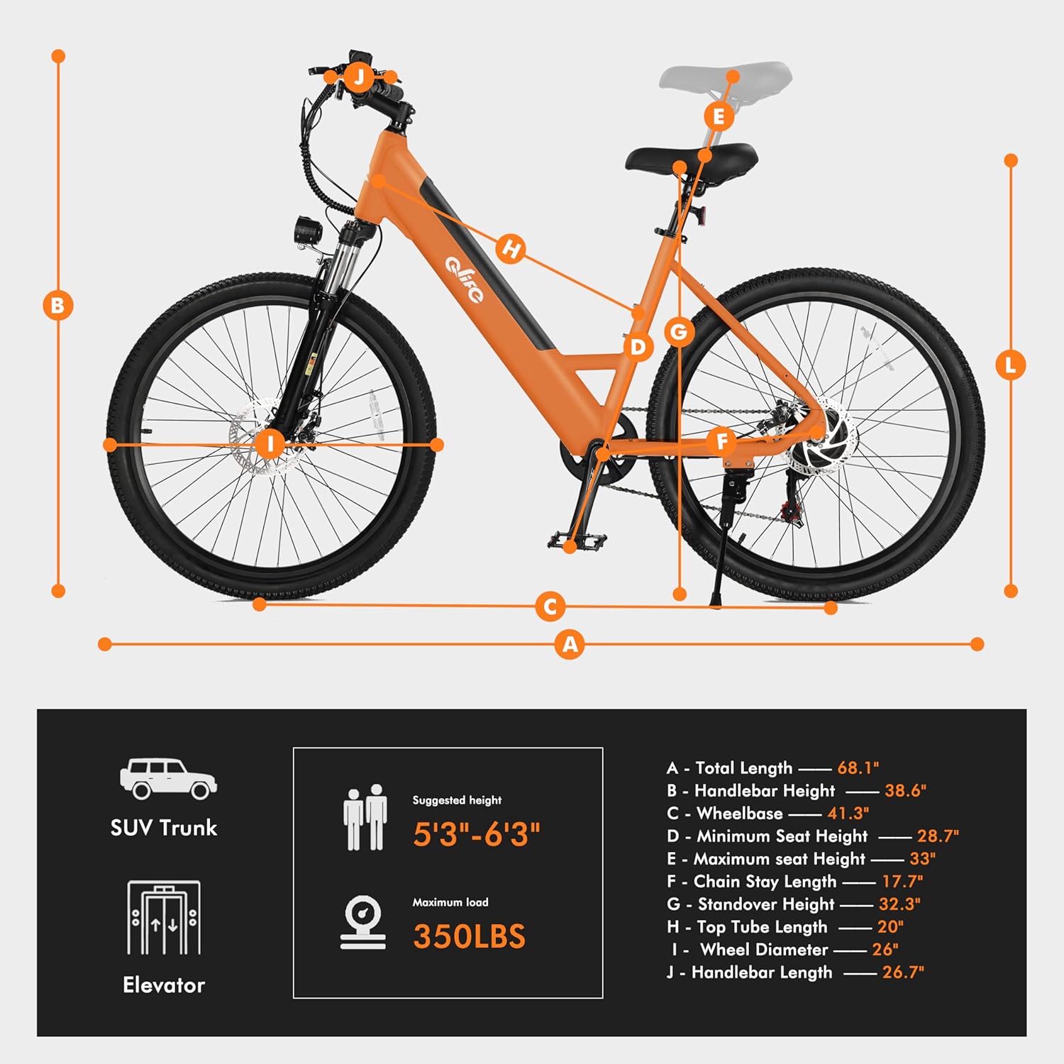 Qlife Cityone Electric Bike for Adults 26 Step-Through 22MPH Ebike with 2.1 Tire,UL2849 Certified Built-in Removable Battery,Peak 750W Motor Ebikes with 7 Speed, Commuter E Bicycle