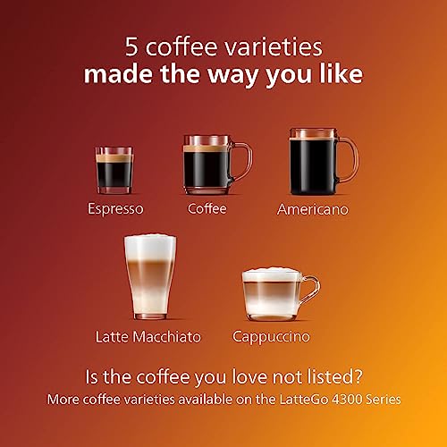 Philips 3200 Series Fully Automatic Espresso Machine - LatteGo with Americano, Black