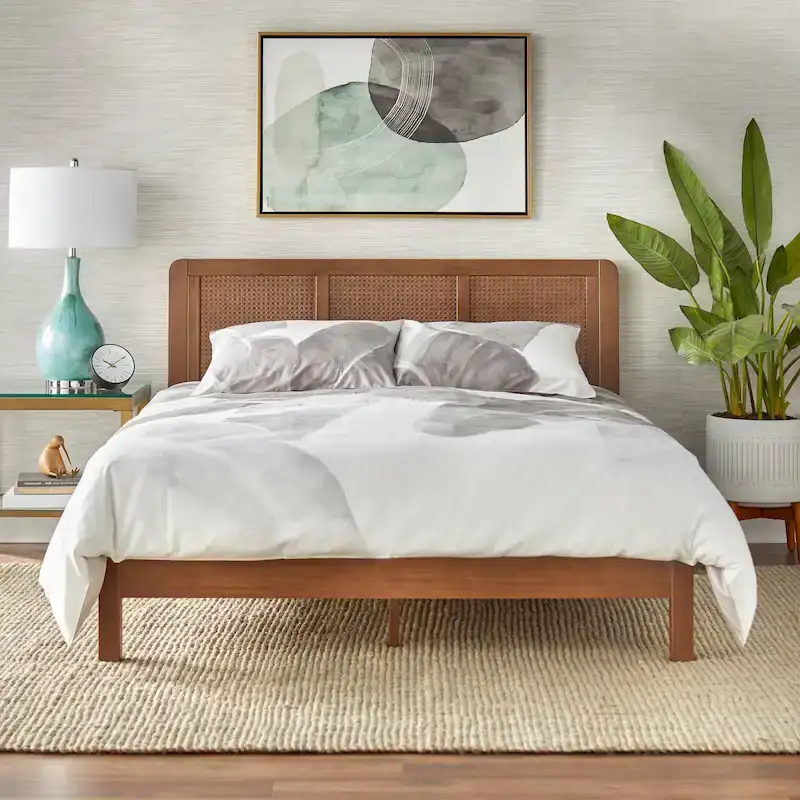 Lifestorey Larkin Queen Platform Bed in Mid-Century Style