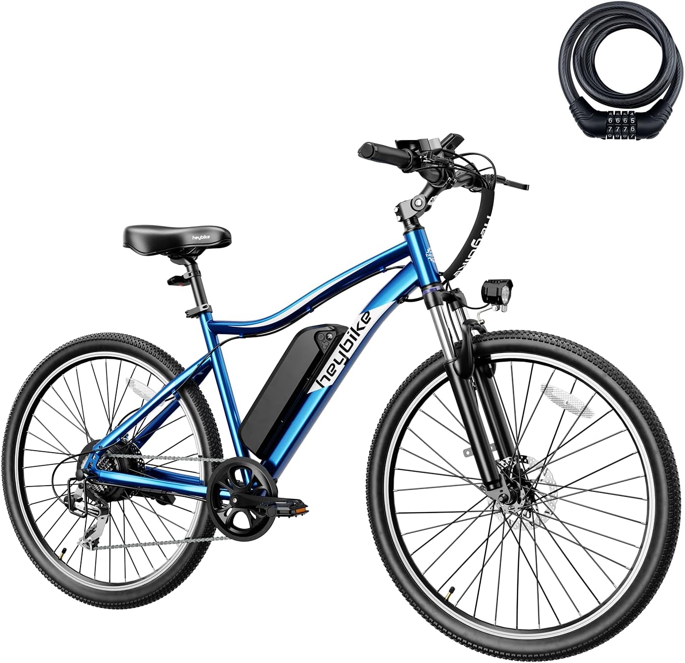 Heybike Race Max Electric Bike for Adults with 750W Peak Motor, 28mph Max Speed, 600WH Removable Battery Ebike, 27.5 Electric Mountain Bike with 7-Speed and Front Suspension