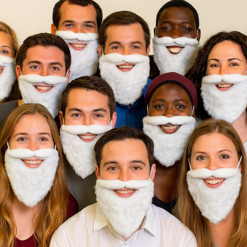 White Beard /Mustache White Deluxe SANTA 12 PACK  8