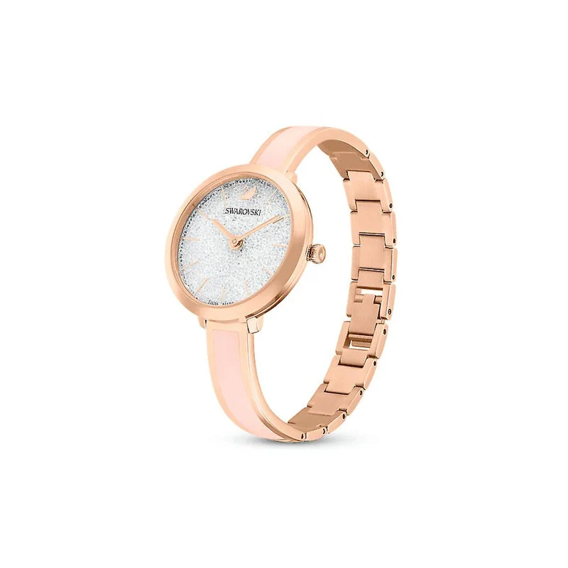 Swarovski Attract Metal Bracelet Silver Dial Rose Gold Tone Women's Watch 5642221