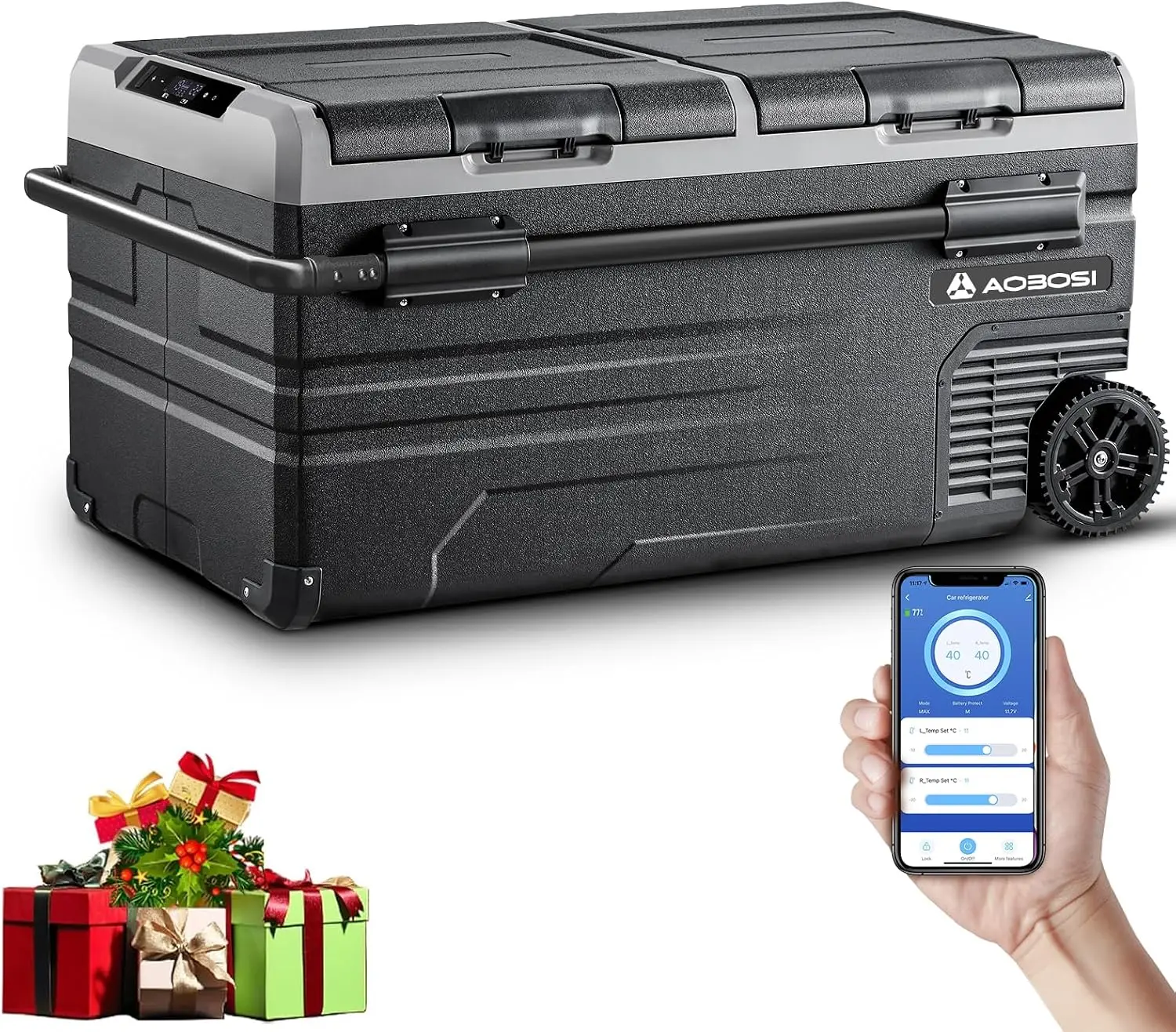 AAOBOSI Compresor nevera con doble zona, 12/24/230 V 2026