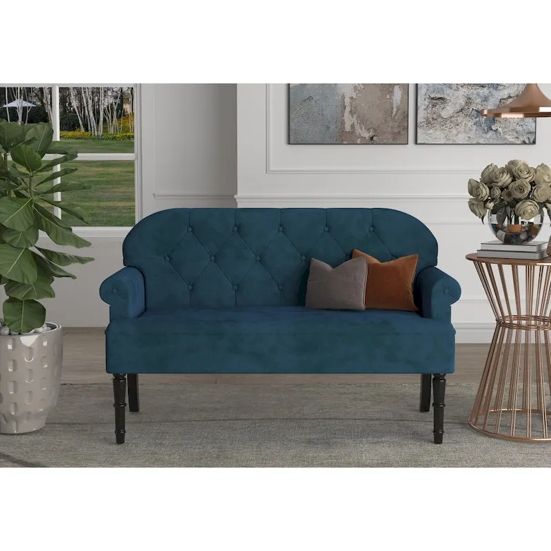 Margherita Upholstered Rolled Arm Loveseat