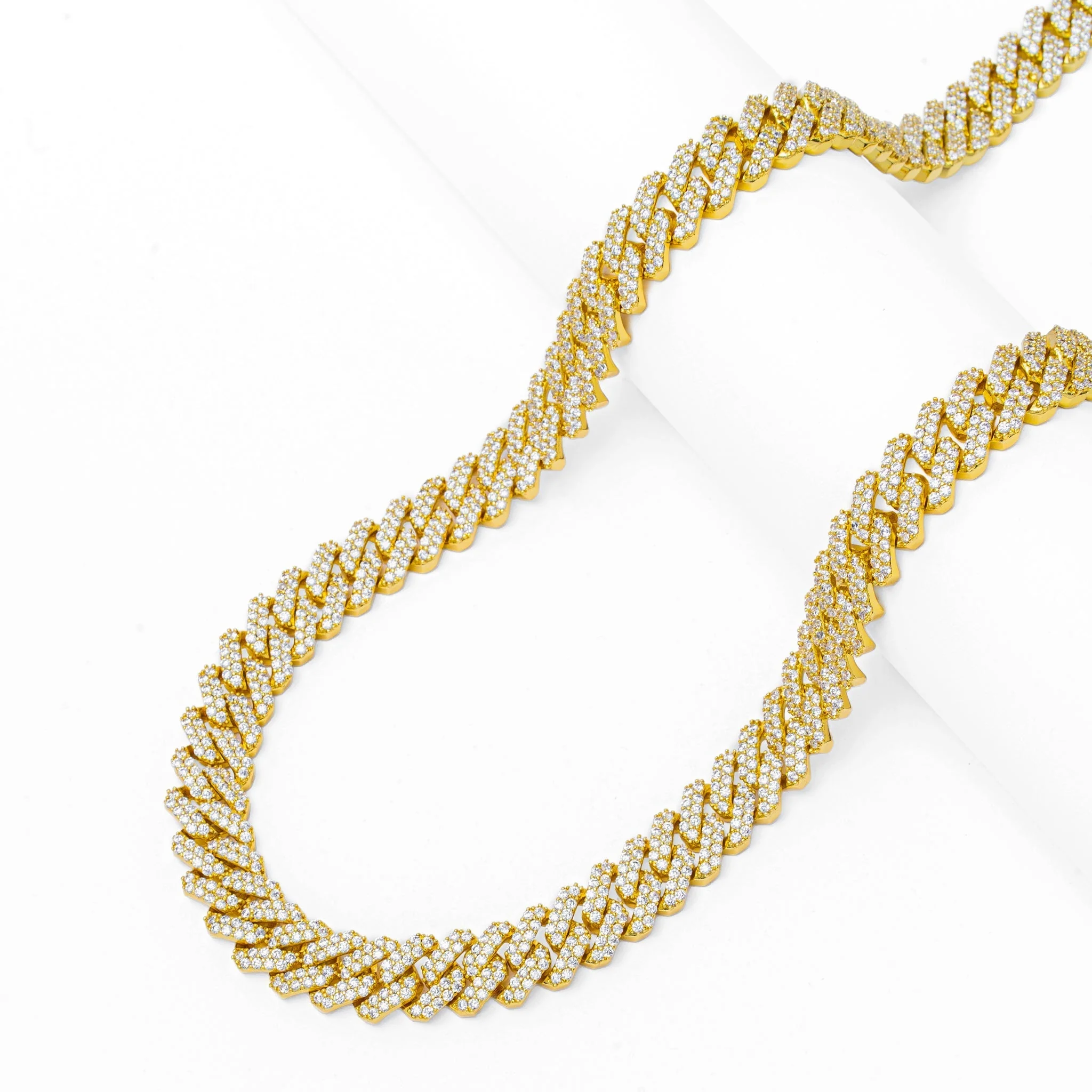 Big Daddy 12MM Gold Diamond Figaro Iced Out Chain