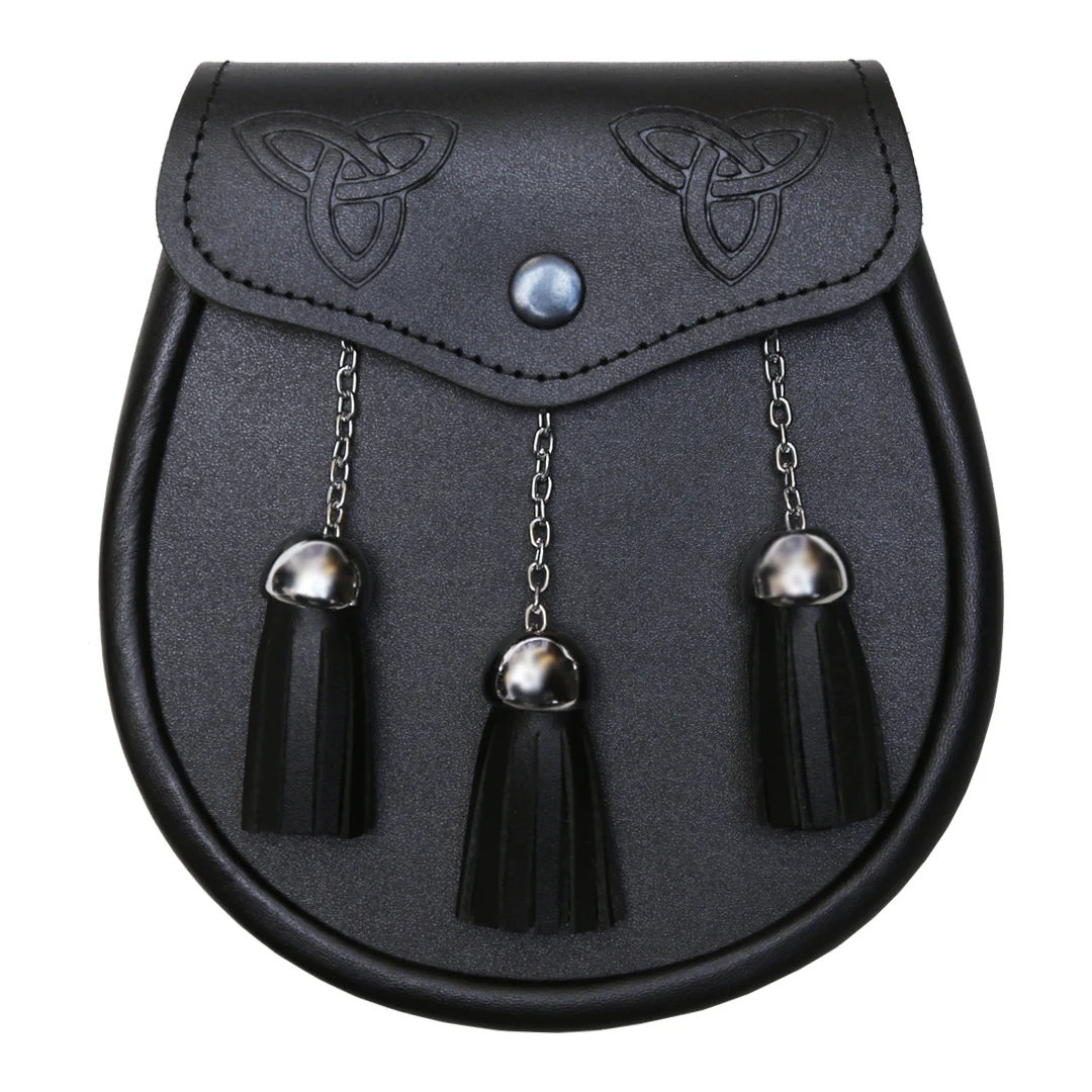 Economy Black Leather Chain Sporran
