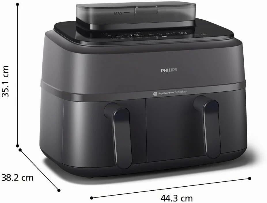 Philips NA550/00 5000 Series Steam & AirFry Heißluftfritteuse 9L – RapidAir Plus, 2x Korb, 2750W