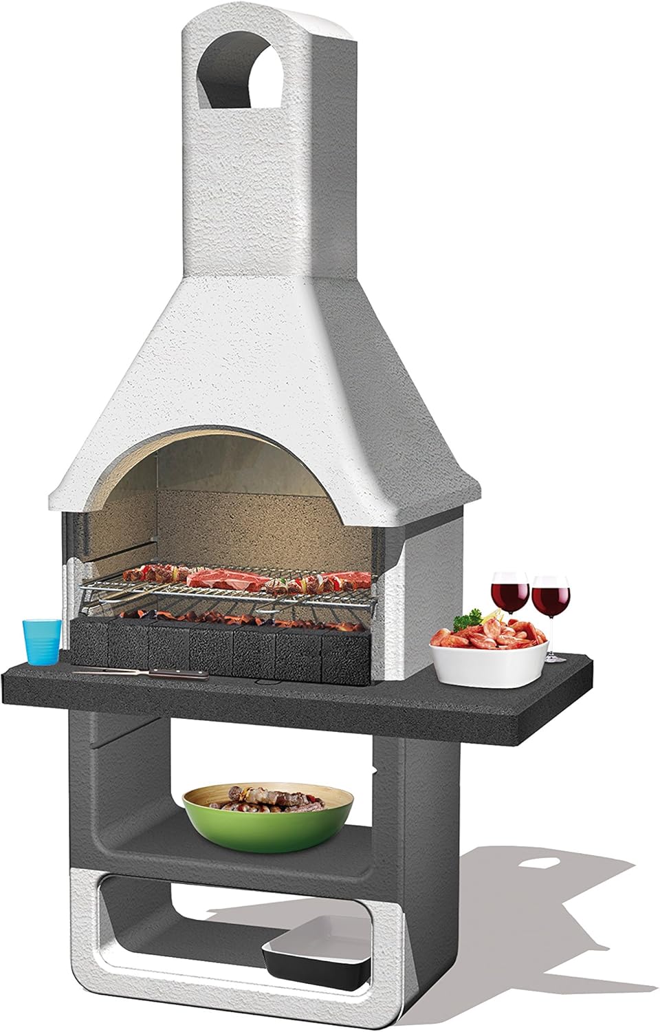Sarom Barbecue in muratura Maribor con contracappa in metallo - legno/carbonella