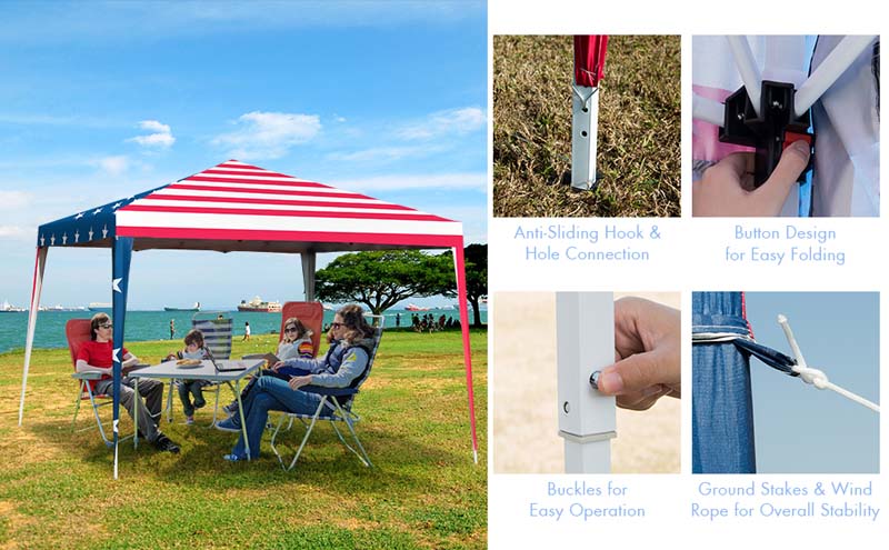 Eletriclife Outdoor 10 x 10 Feet Pop-up Canopy Tent Gazebo Canopy