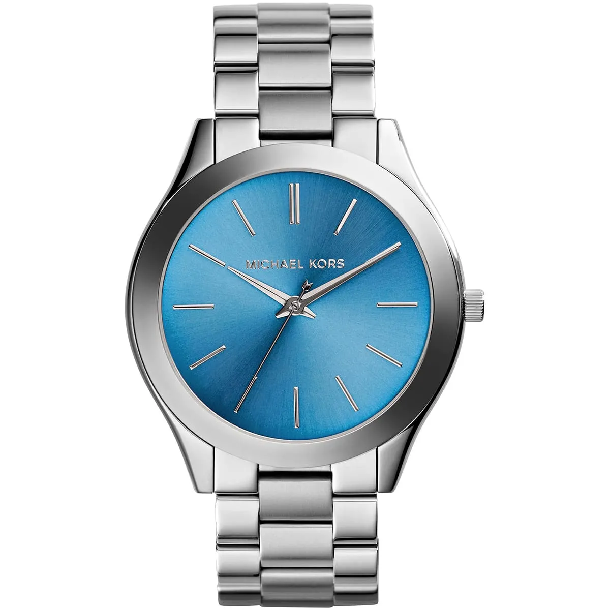 Michael Kors Slim Runway Silver-Tone and Turquoise Women's Watch - MK3292