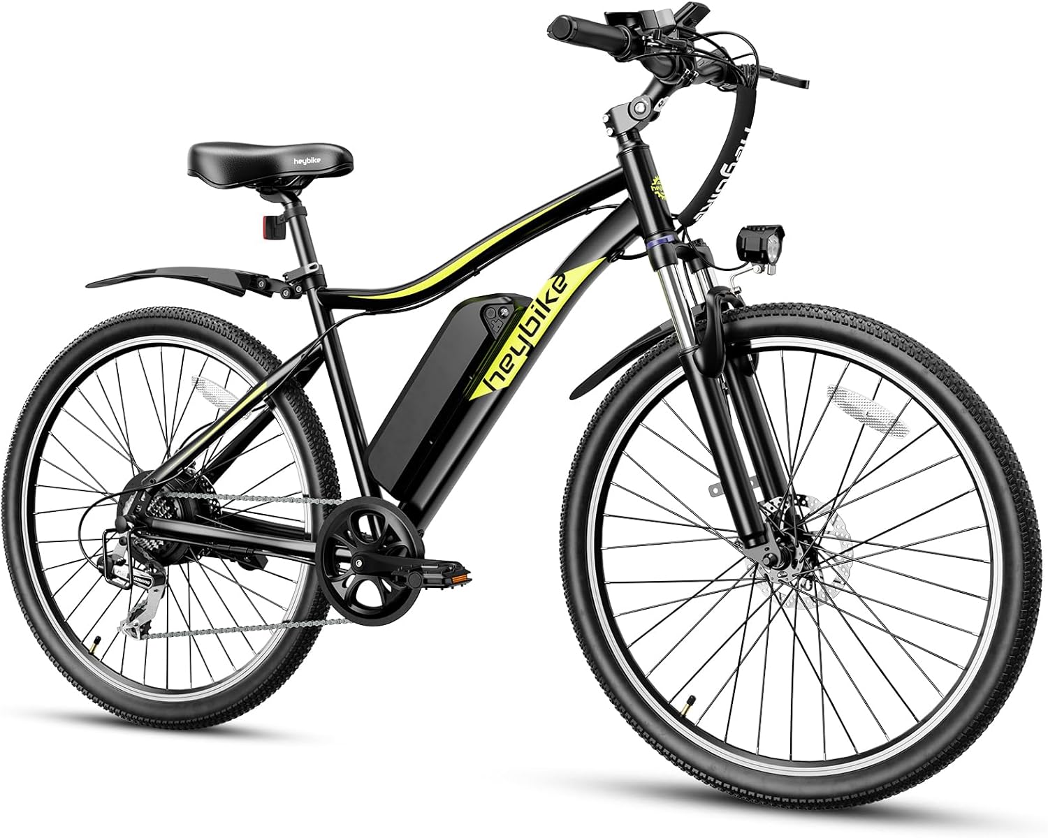 Heybike Race Max Electric Bike for Adults with 750W Peak Motor, 28mph Max Speed, 600WH Removable Battery Ebike, 27.5 Electric Mountain Bike with 7-Speed and Front Suspension