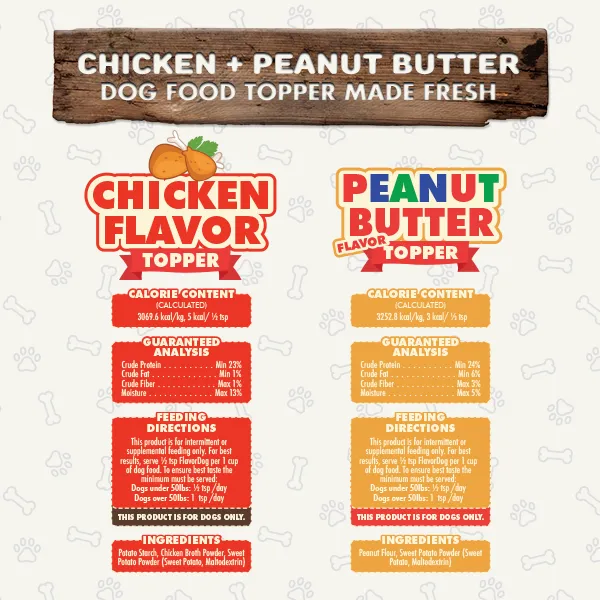 Chicken & Peanut Dog Food Topper Combo