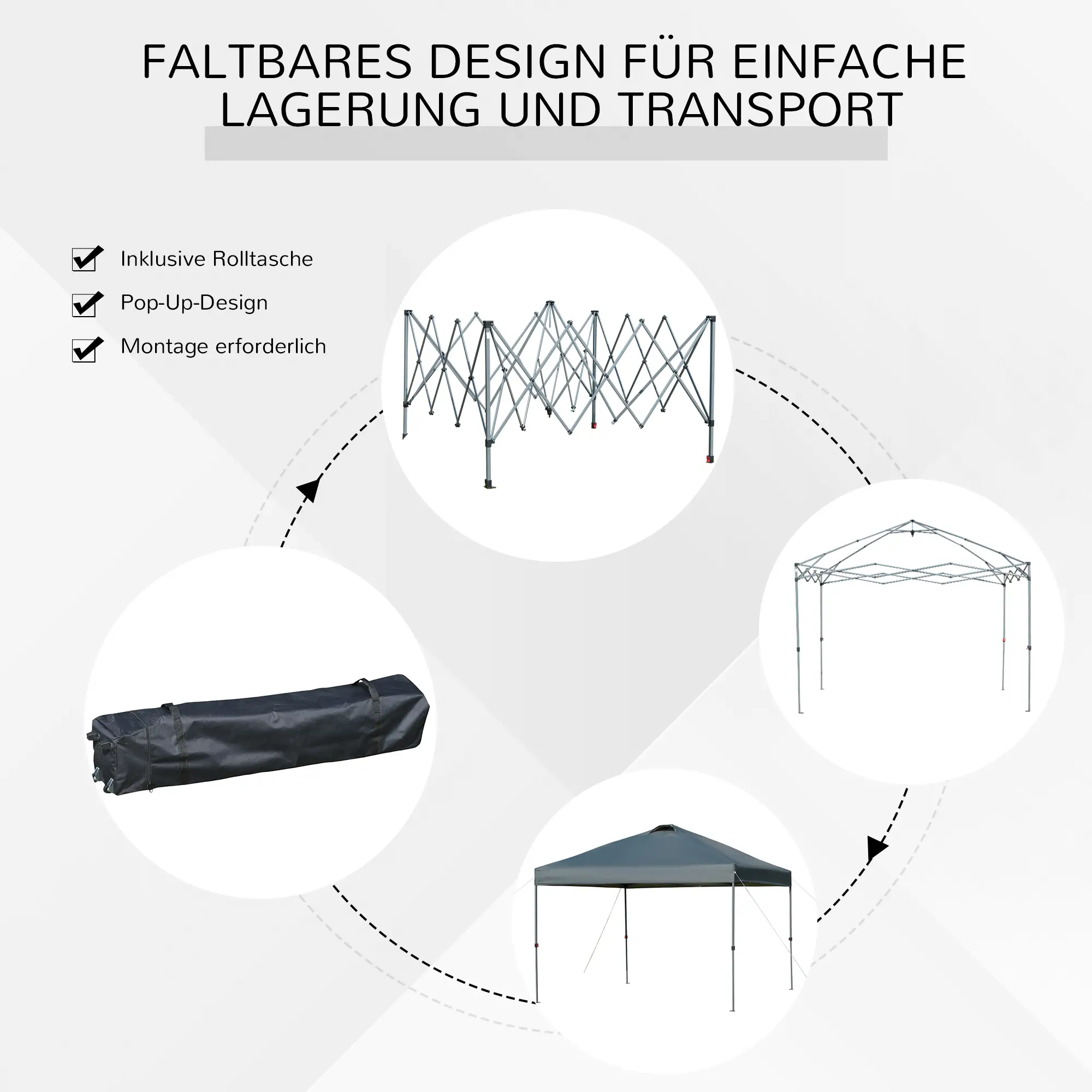 Outsunny Paviljoen 3x3 m waterdicht & opvouwbaar
