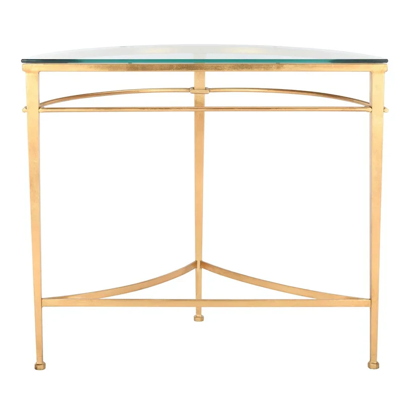 SAFAVIEH Couture Zelda Antique Gold Glass Console Table - Dimensions: 36