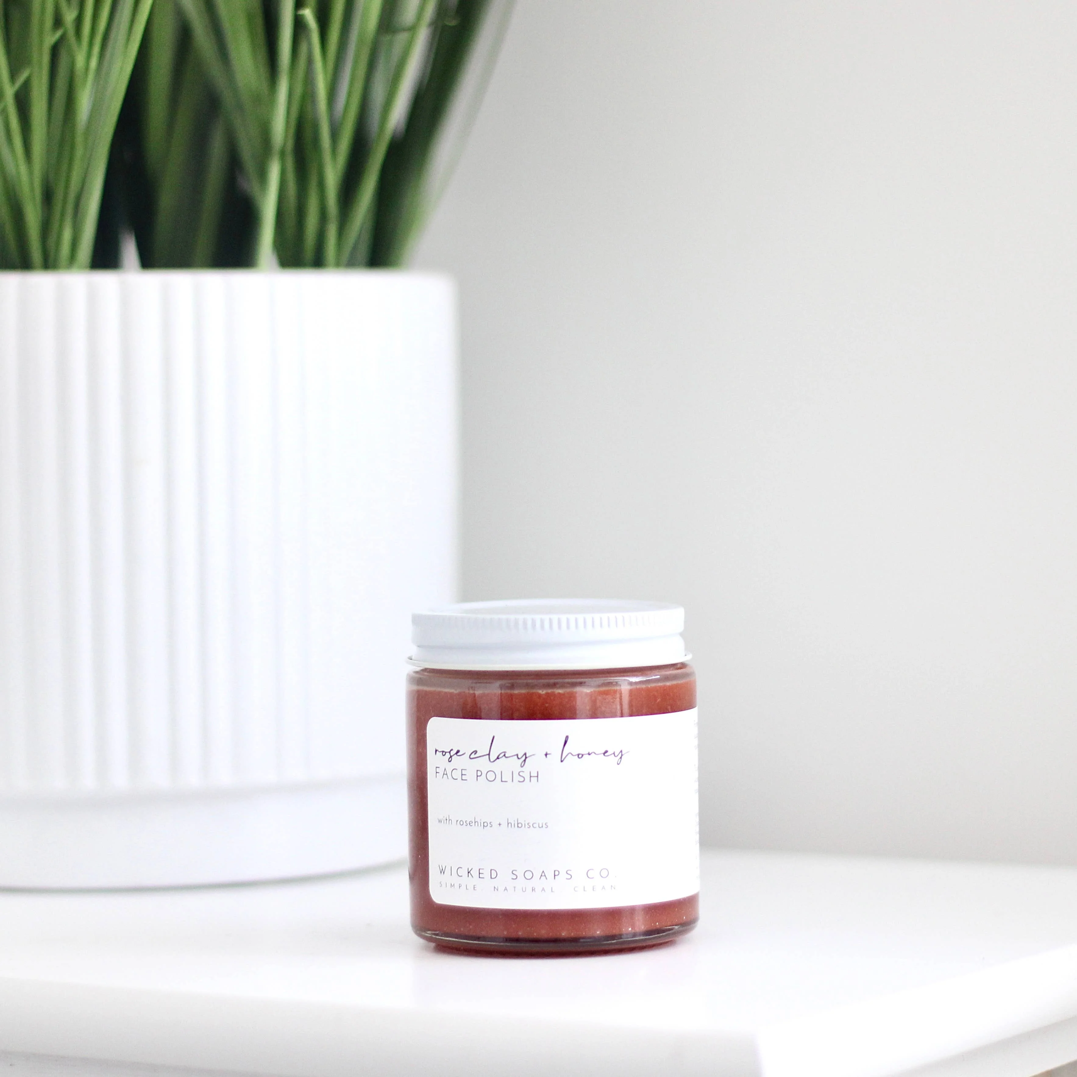 Rose Clay + Honey Face Polish Wicked Soap Co.