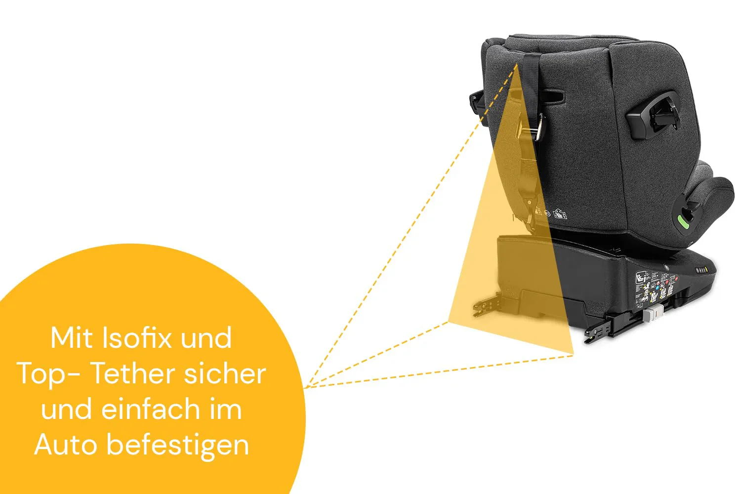Osann Eno360 i-Size, drehbarer Kindersitz 40-150 cm, Reboarder mit Isofix, Baby Autositz �C Dark Grey Melange