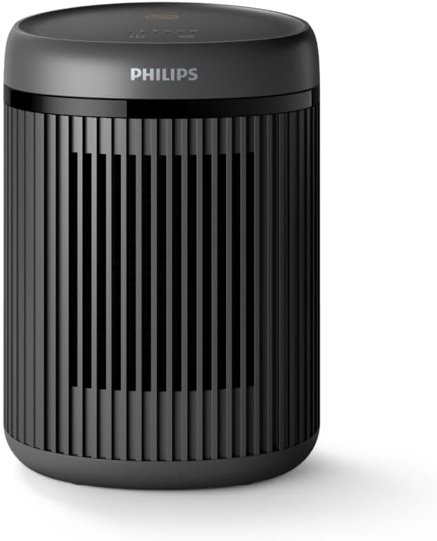 Philips 5000-serien energieffektiv uppkopplad tornfläkt, 2000 W, upp till 50 % energibesparing, 5 säkerhetsfunktioner, 4 lägen, 60° oscillation, tyst, svart, mörkgrå (CX5120/11)