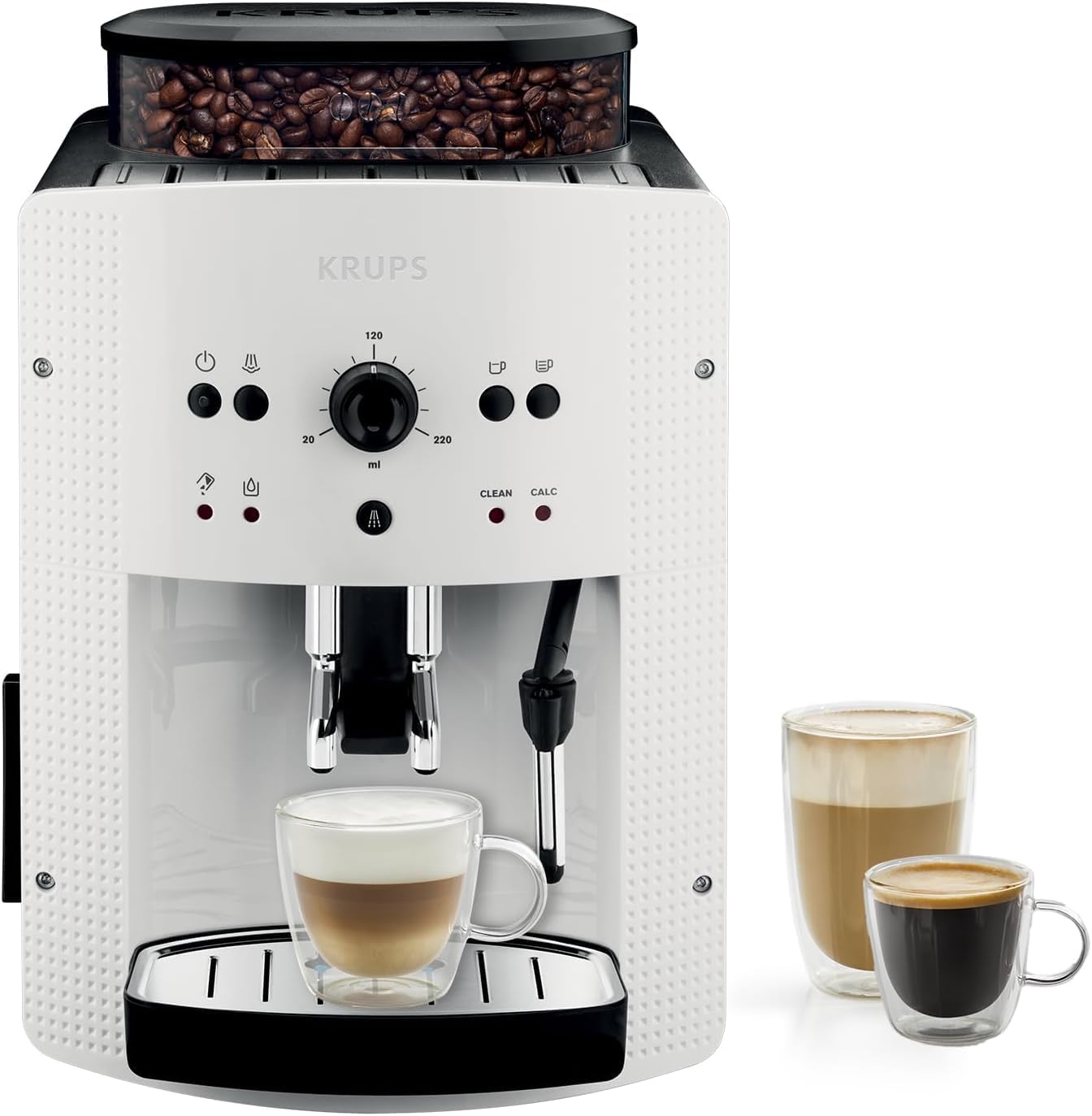 2026 Roma - Cafetera superautomática 15 bares de presión, 3 niveles intensidad café, cantidad ajustable 20 a 220ml, limpieza y descalcificación automático, molinillo integrado EA8105