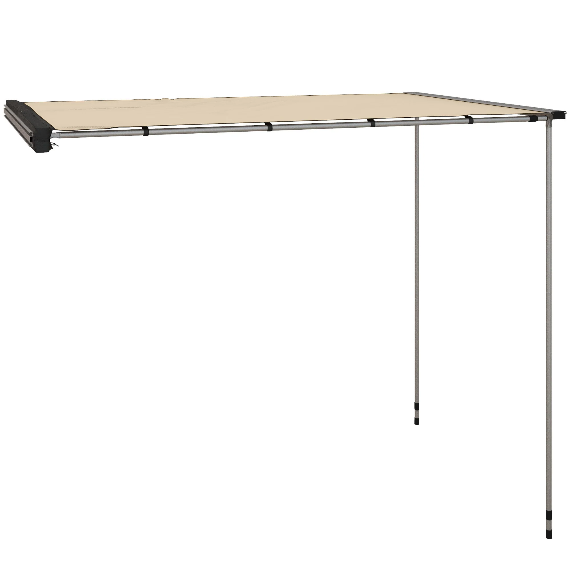 Outsunny Auto Tent Autodaktent Daktent, weerbestendig, 160 x 250 x 125-225 cm, Khaki