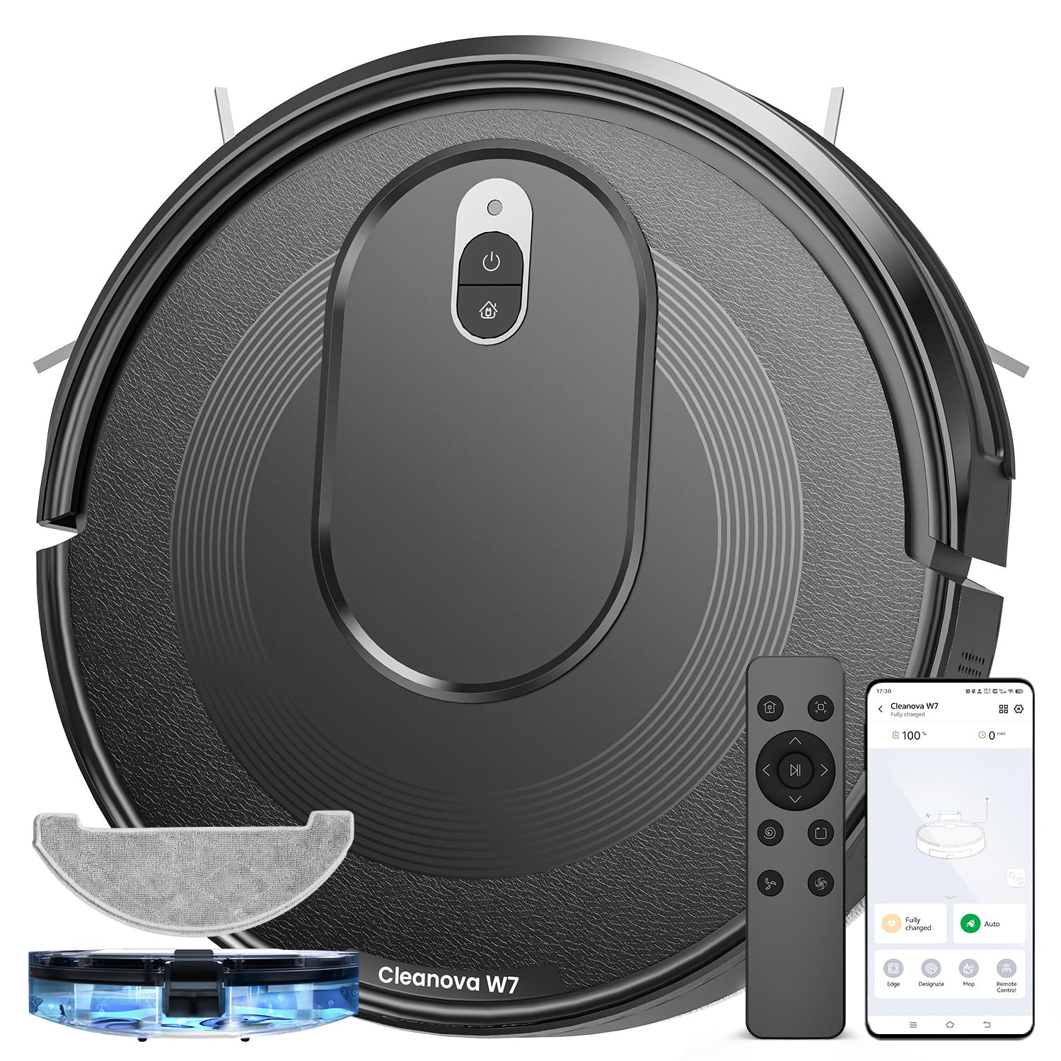 PSUK W7 Robot Vacuum and Mop Combo with Watertank