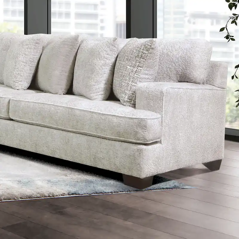 Loty Modern Beige Chenille Symmetrical L-Shaped Sectional Sofa by Furniture of America