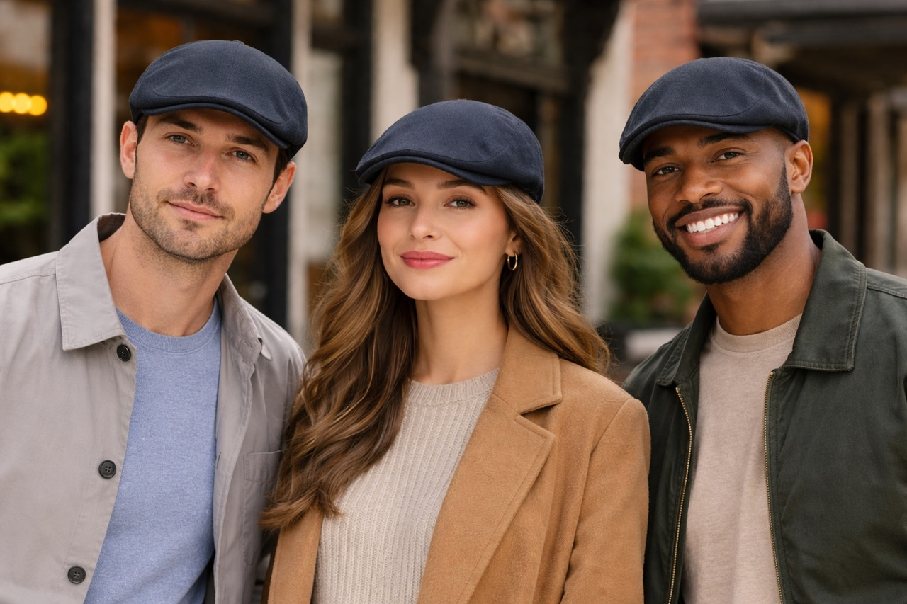 Ivy Cap Deluxe Navy Blue  10+ Colors Available Linen Cotton 22.5 