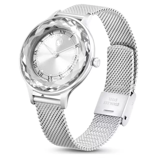 Swarovski Octea Nova Sapphire Glass Bezel Silver Dial Silver Steel Women's Watch 5650039