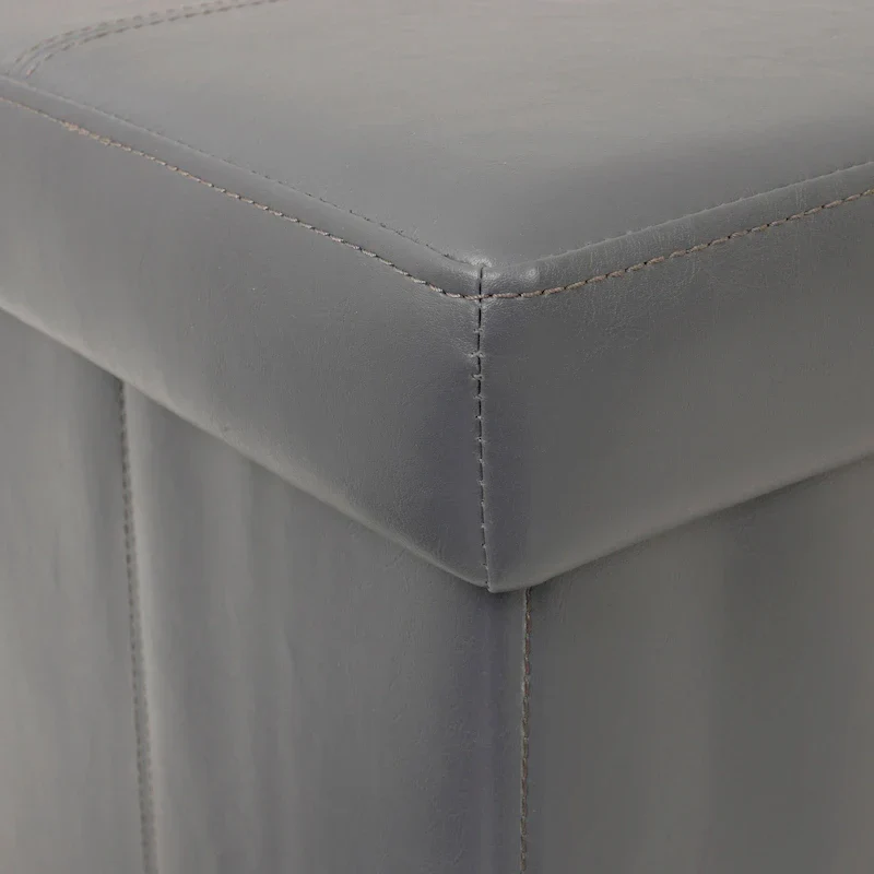 American Furniture Classics Foldable Tufted Storage Bench - Gunmetal Gray