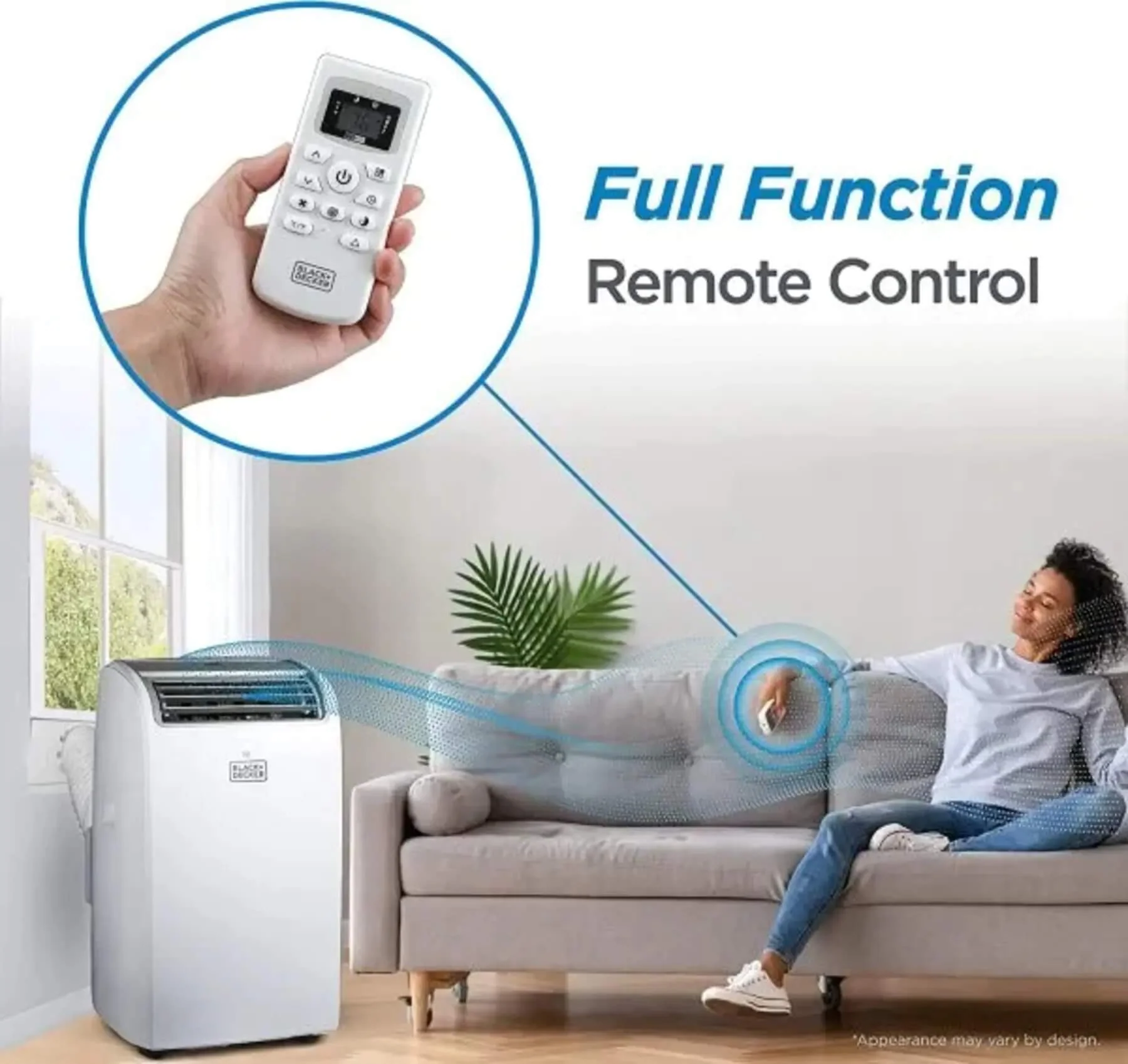 BLACK+DECKER Air Conditioner, 14,000 BTU Air Conditioner Portable for Room up to 700 Sq. Ft. with Remote Control, White