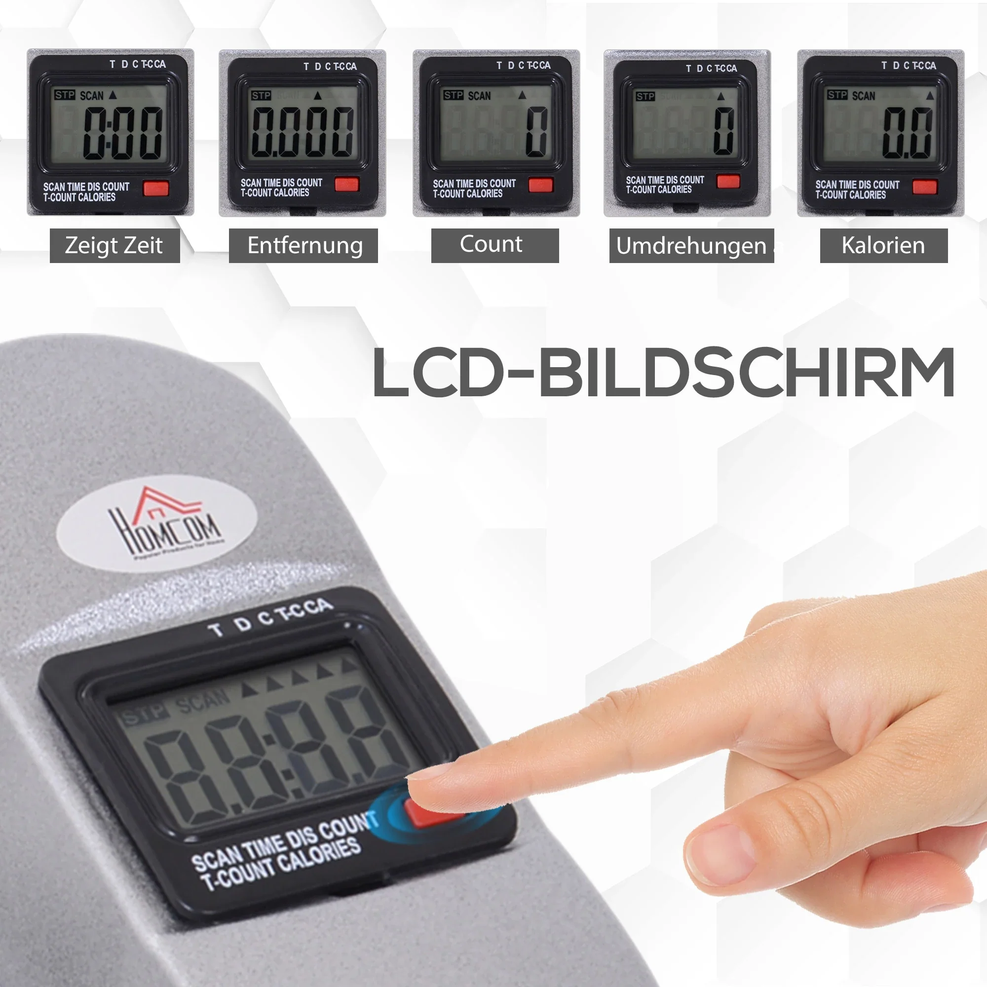 HOMCOM Mini Bike Pedaltrainer Heimtrainer LCD-Display verstellbar