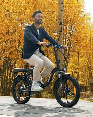 MilePort 1 Bici Elettrica Per Adulti, 36V 13AH Batteria Rimovibile 250w Motore Con 20 “*3.0” Fat Tire Pieghevole Bicicletta Elettrica, Velocità 25KM/H Gamma Fino a 100KM Città Pendolare Ebike