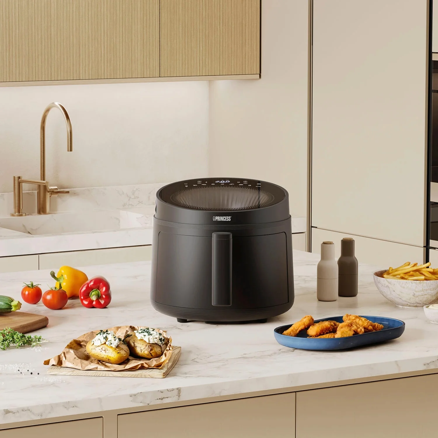 Friggitrice Ad Aria Ciclonica Con Termostato E Timer 5lt 1500w