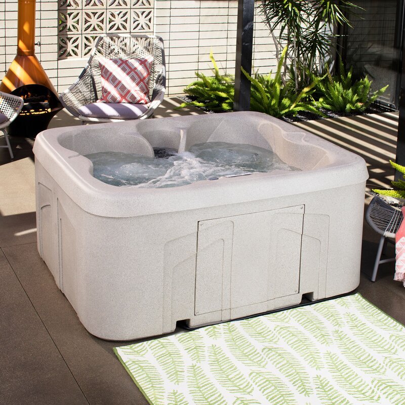 Lifesmart Spas LS100 4 - Person 13 - Jet Rectangular Plug And Play Hot Tub