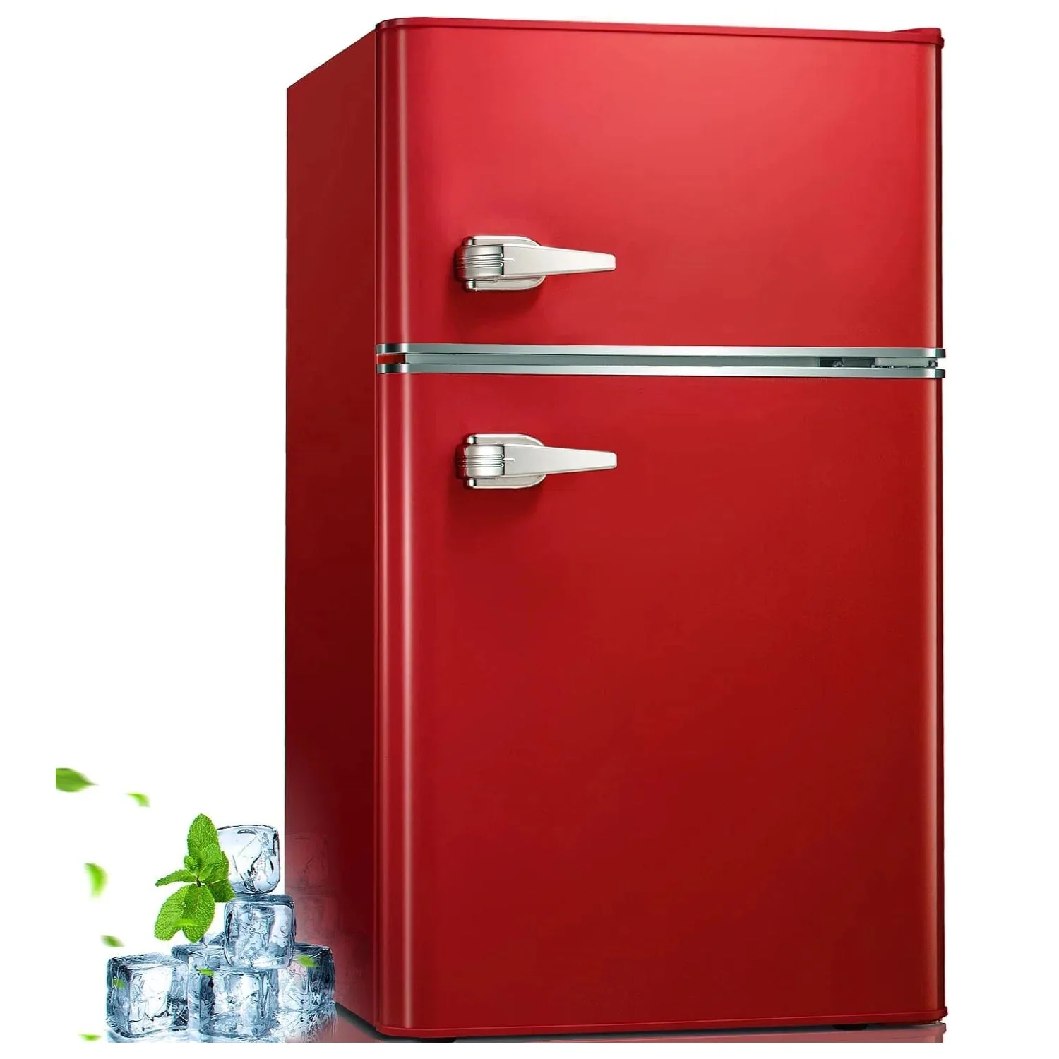 Compact Mini Refrigerator with Freezer, Thermostat Control, Energy Efficient, Double Door, Large Capacity