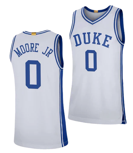 Men's #0 Wendell Moore Jr. Duke Blue Devils College Basketball Jersey