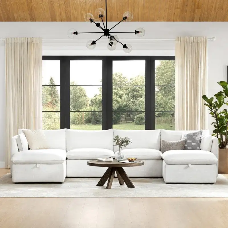 Cypress U-shape Sectional Couches Modular Sofa with Ottoman