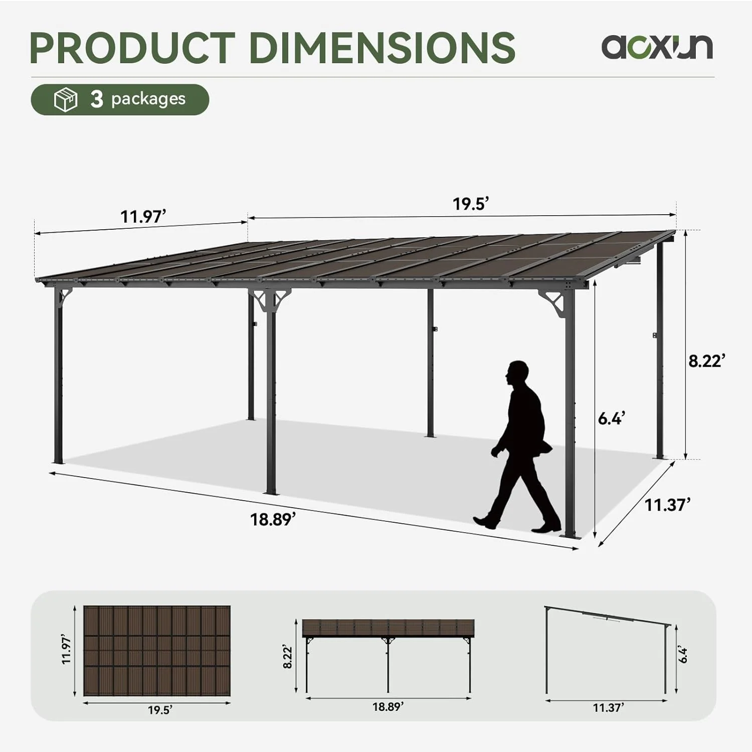 Polycarbonate Wall Mounted Lean To Gazebo