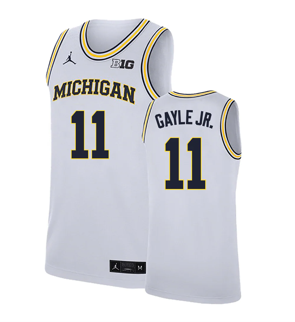 Men's #11 Roddy Gayle Jr Michigan Wolverines College Basketball Jersey