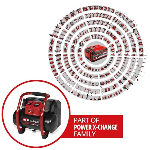 Einhell Compressore a batteria TE AC 36/150 Li OF Solo Power X Change (36 V, max. 8 bar, serbatoio da 6 l, capacità di aspirazione 150 l/min, manometro, senza olio, batteria esclusa) : Amazon.it: Fai da te