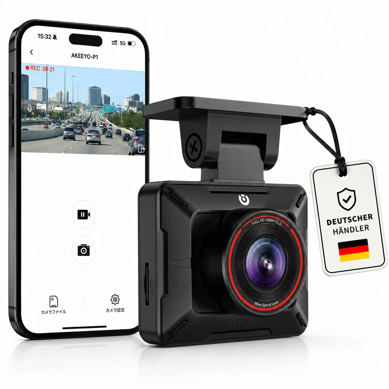 Dashcam Autokamera mit Parkmodus 24H, klare Nachtsicht, Loop-Aufnahme & 24H Wächtermodus, G-Sensor